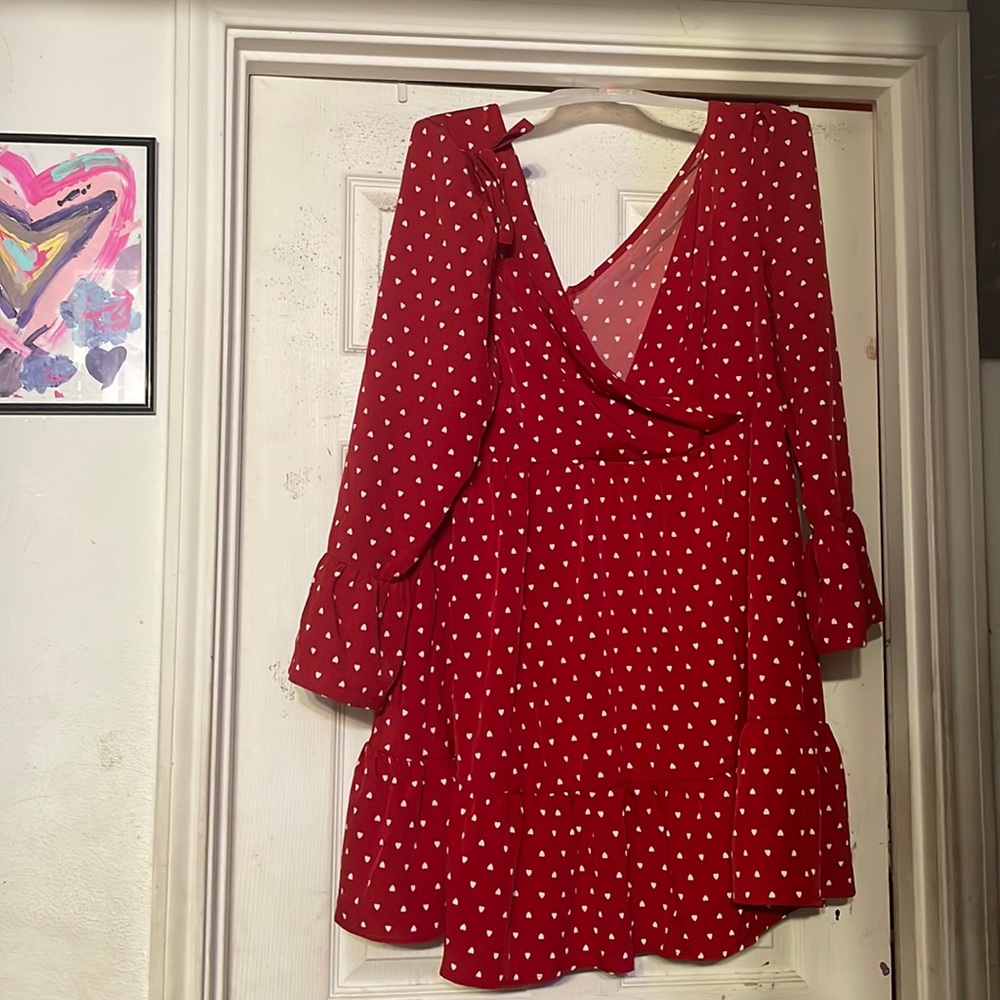 Red hearted dress